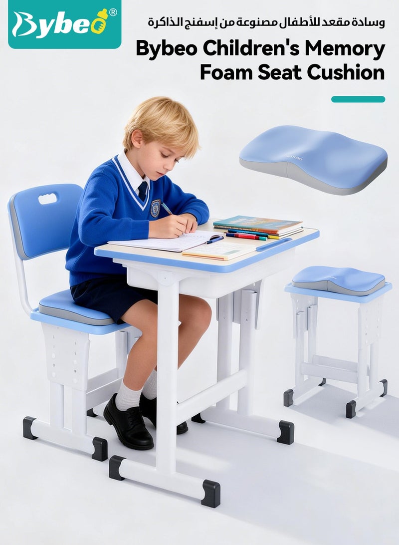 Bybeo Kids Sitting Posture Corrector + Memory Foam Seat Cushion Set, Student Desk Posture Correctors, Orthopedic Chair Pad, for Long Sitting, Reading, Writing Posture Trainer, and Tailbone Pain Relief - Image 3